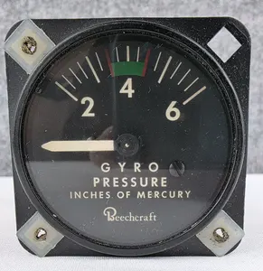 Beechcraft 1G8-3 Gyro Pressure Inches of Mercury Aviation Gauge